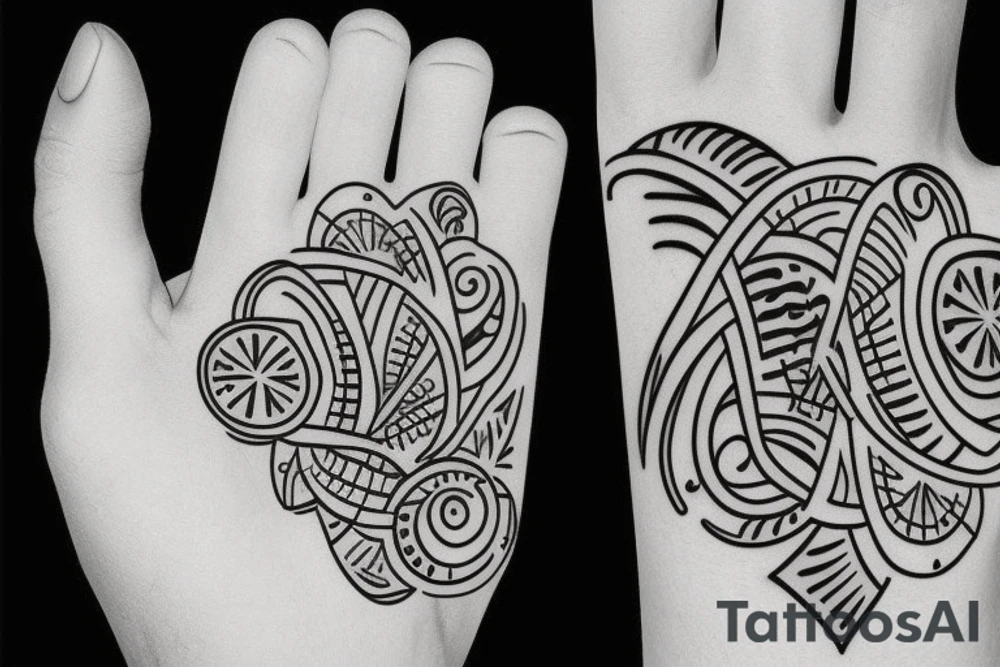 hand pointing finger tattoo idea