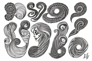 head full of thoughts spiral tattoo idea