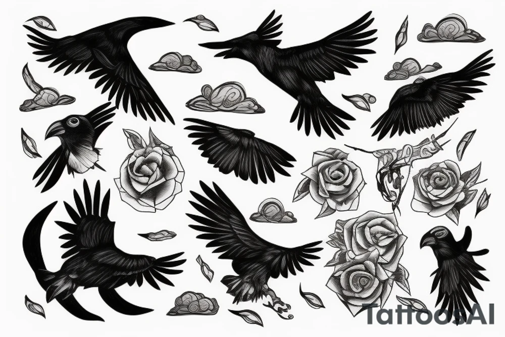 storm crow tattoo idea
