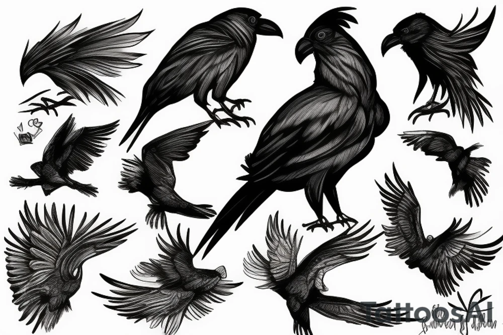 storm crow tattoo idea