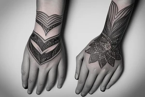 Interlaced hands tattoo idea