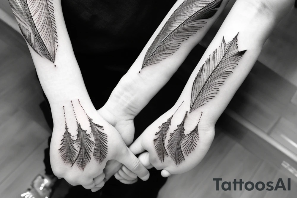 Interlaced hands tattoo idea