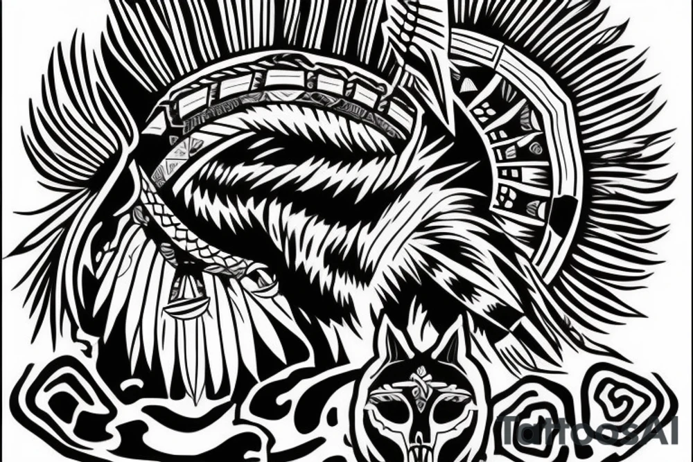 native american wardog tattoo idea