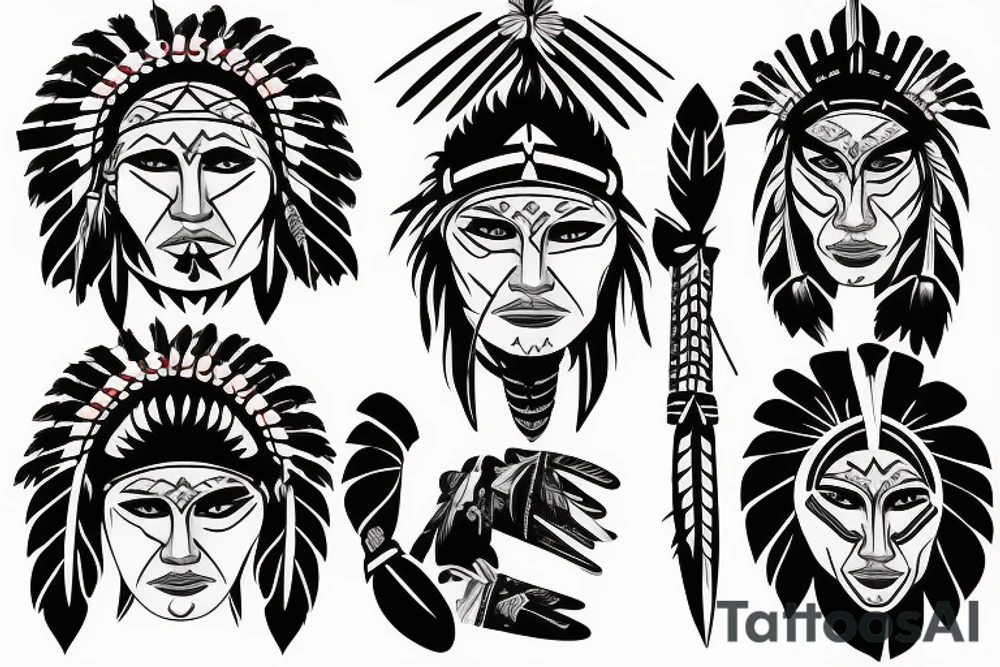 native american warrior tattoo idea