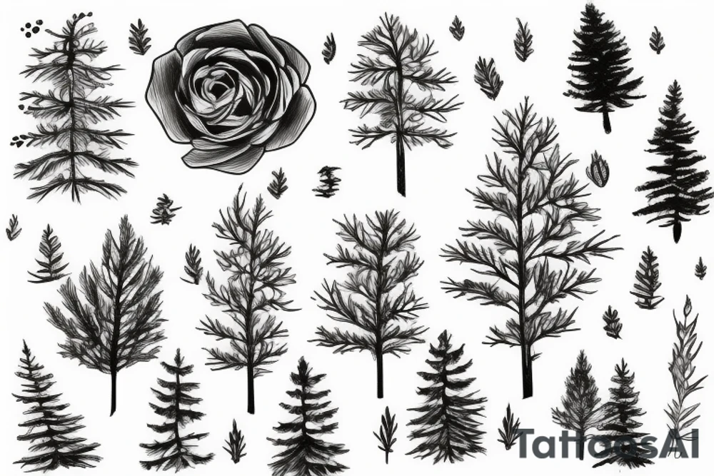pine tree tattoo idea