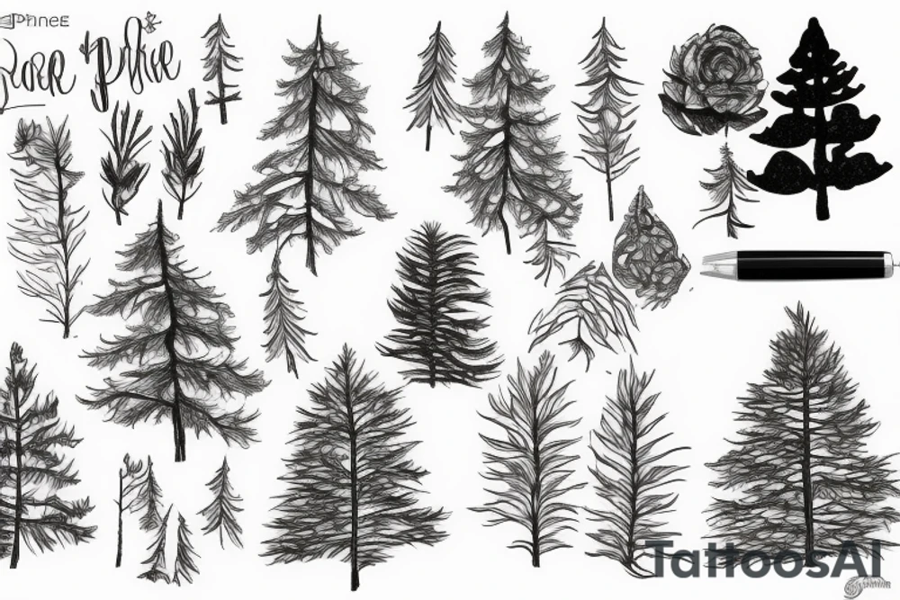 pine tree tattoo idea