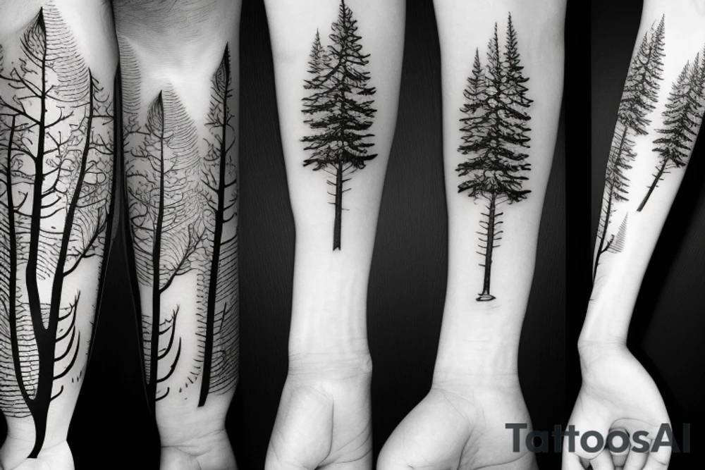 pine tree tattoo idea