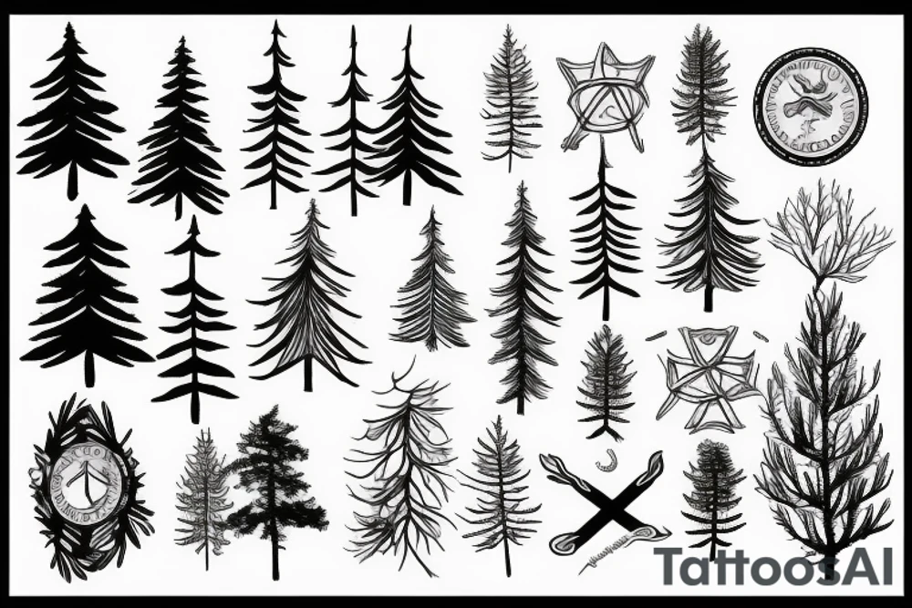 pine tree tattoo idea