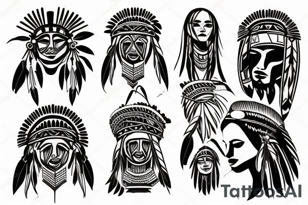 native american woman tattoo idea