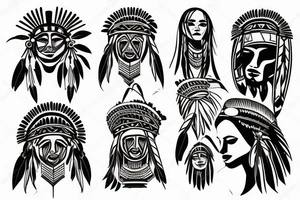 native american woman tattoo idea