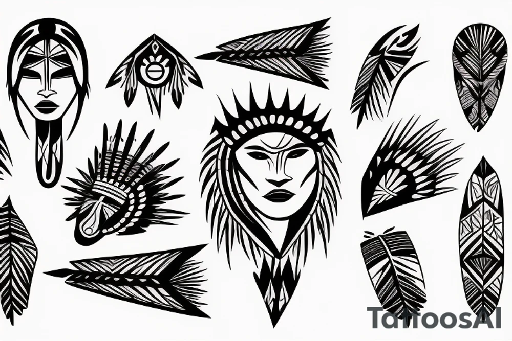 native american woman tattoo idea