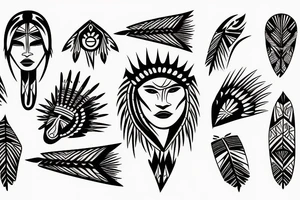 native american woman tattoo idea