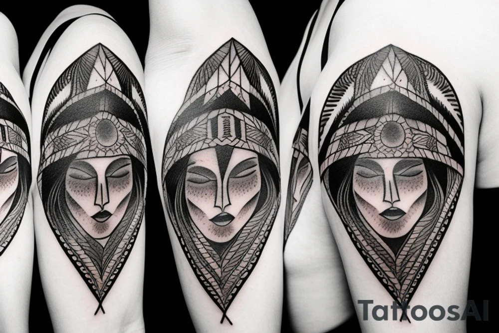 native american woman tattoo idea