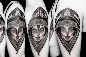 native american woman tattoo idea