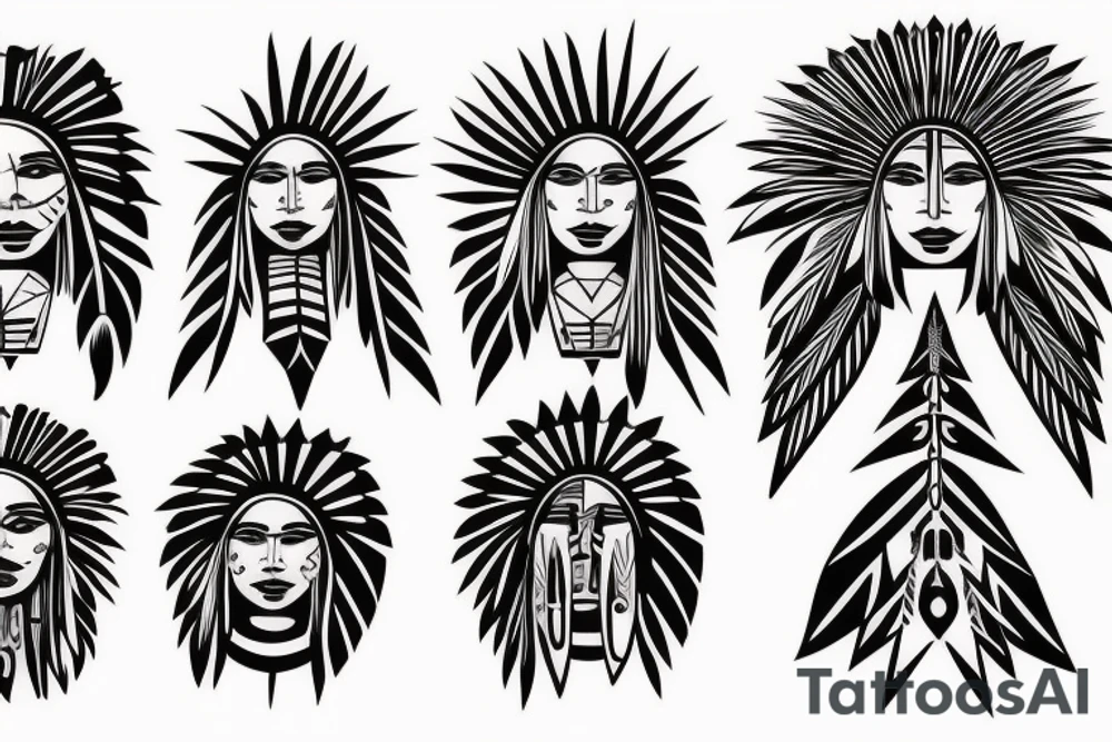 native american woman tattoo idea