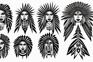 native american woman tattoo idea