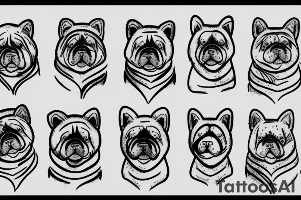 Design a line tattoo on the side of a chow chow dog tattoo idea