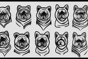 Design a line tattoo on the side of a chow chow dog tattoo idea