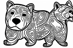 Design a line tattoo on the side of a chow chow dog tattoo idea