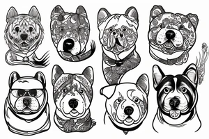 Design a line tattoo on the side of a chow chow dog tattoo idea