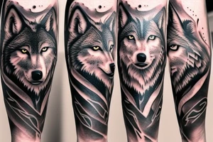 Masculine realistic wolf tattoo tattoo idea