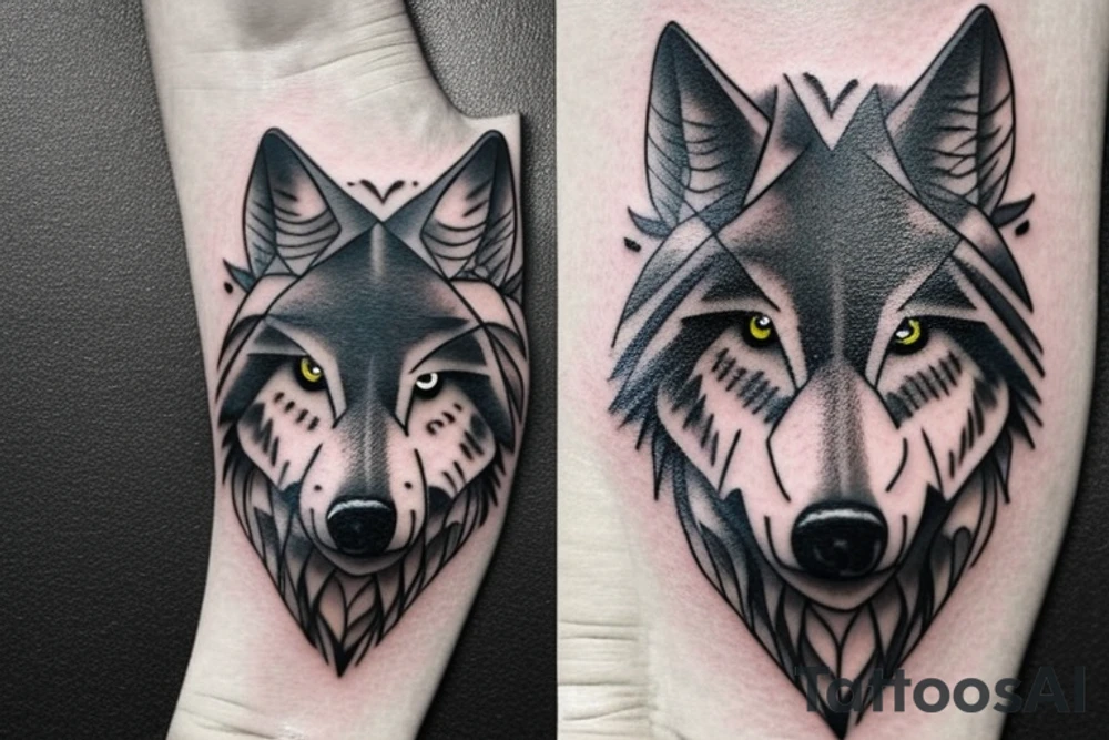 Masculine realistic wolf tattoo tattoo idea