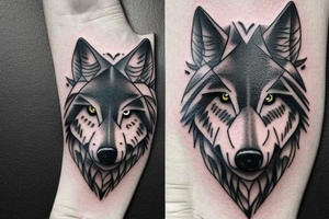 Masculine realistic wolf tattoo tattoo idea