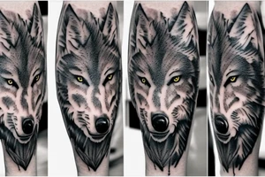 Masculine realistic wolf tattoo tattoo idea