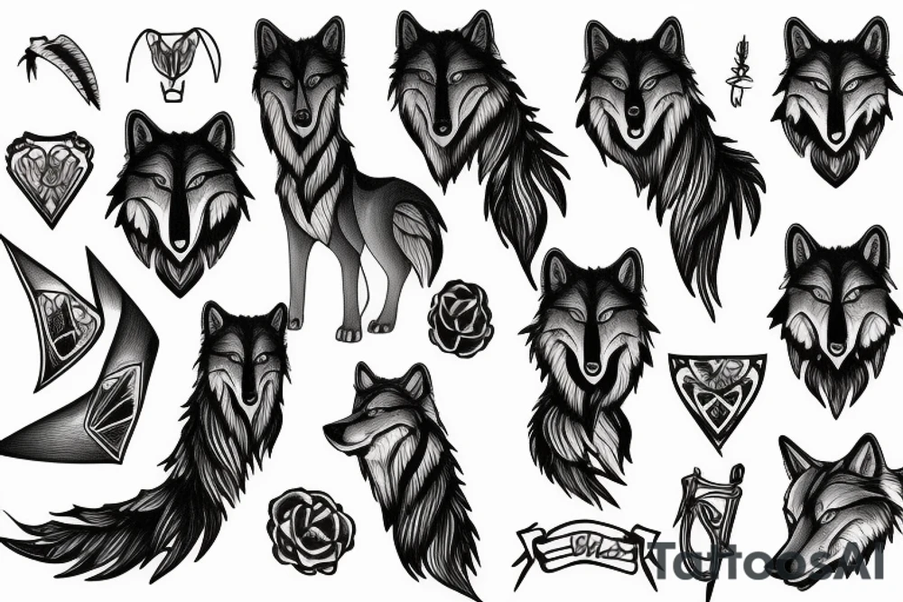 Boack wolf tattoo idea