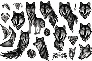 Boack wolf tattoo idea