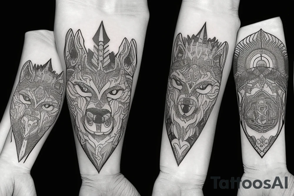 King wolf tattoo idea