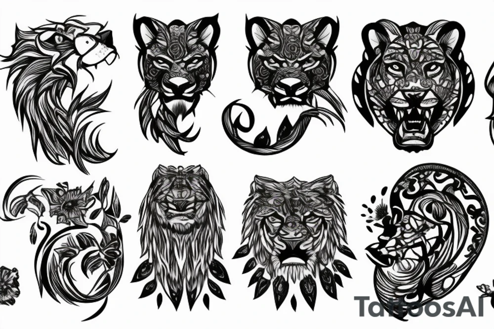 Roaring lion tattoo idea