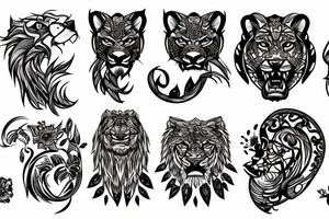 Roaring lion tattoo idea