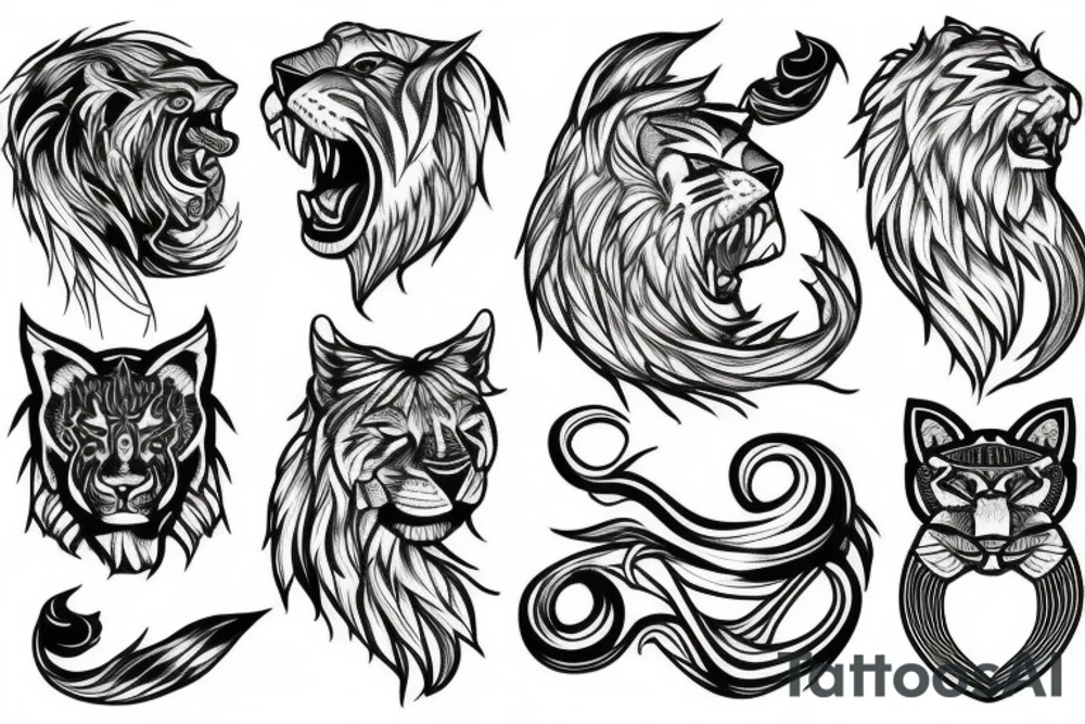 Roaring lion tattoo idea