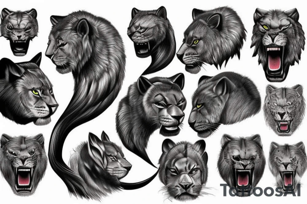 Roaring lion tattoo idea