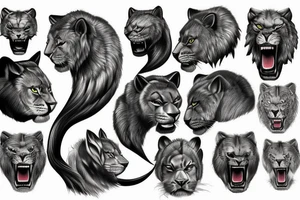 Roaring lion tattoo idea
