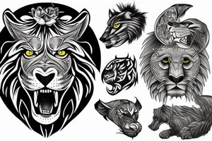 Roaring lion tattoo idea