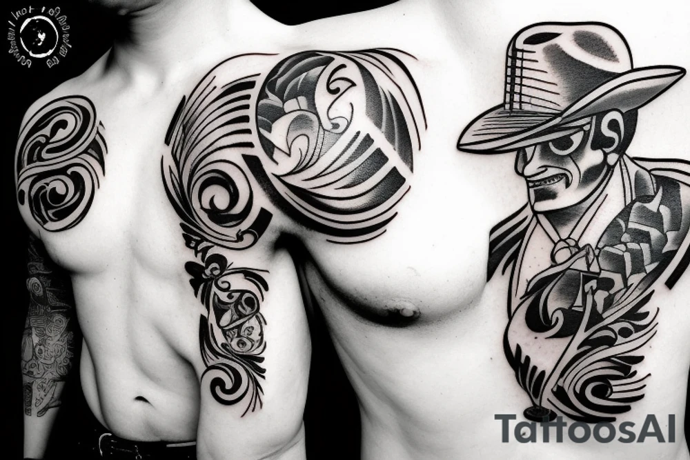 Cowboy shooting a gun tattoo idea
