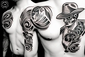 Cowboy shooting a gun tattoo idea