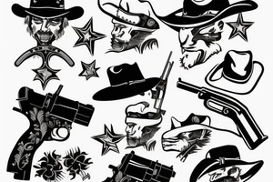 Cowboy shooting a gun tattoo idea
