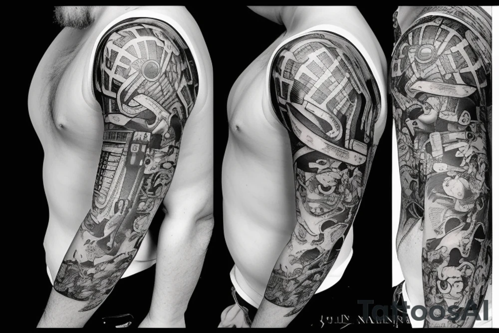 Cowboy shooting a gun tattoo idea