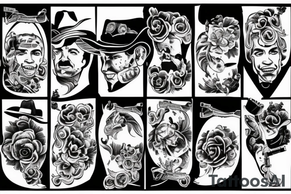 Cowboy shooting a gun tattoo idea