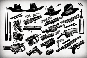 Cowboy shooting a gun tattoo idea