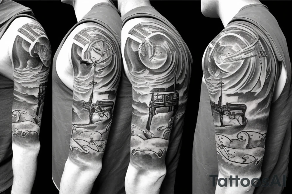 Cowboy shooting a gun tattoo idea