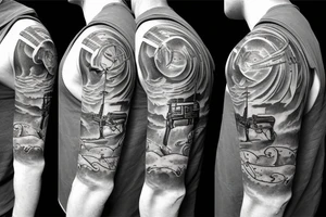 Cowboy shooting a gun tattoo idea