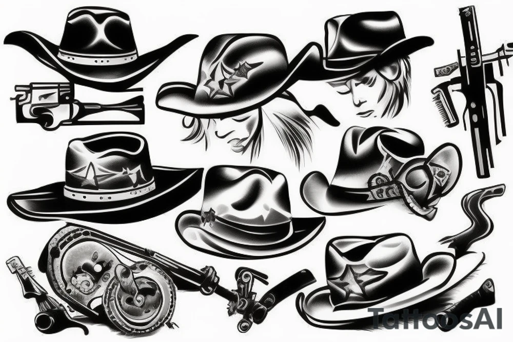 Cowboy shootout tattoo idea
