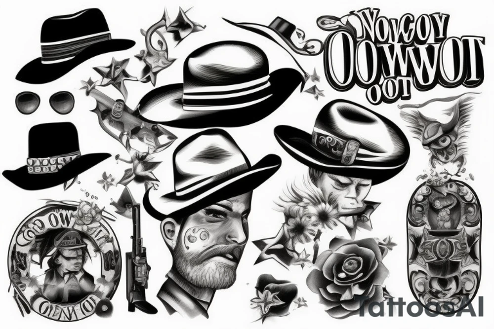 Cowboy shootout tattoo idea