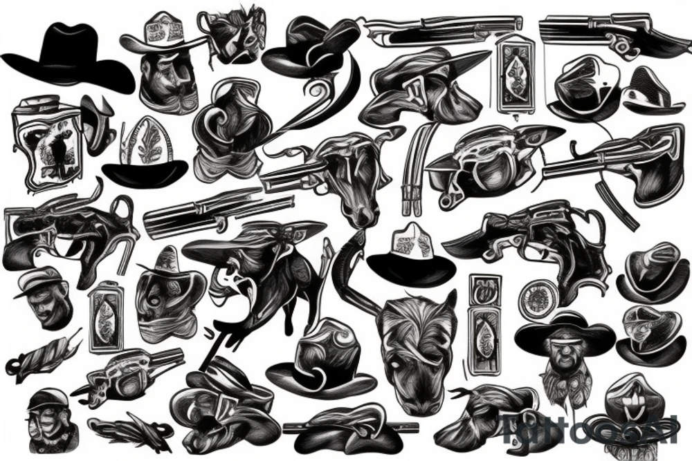 Cowboy shootout tattoo idea