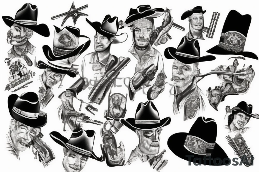 Cowboy shootout tattoo idea