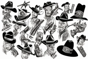 Cowboy shootout tattoo idea